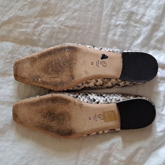 M Gemi snakeskin ballet flats w/ squared off toe 39 (8.5) - Picture 7 of 12